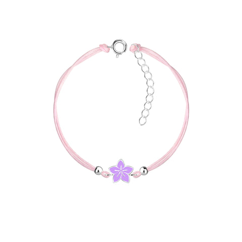 Flower Pink Cord Bracelet