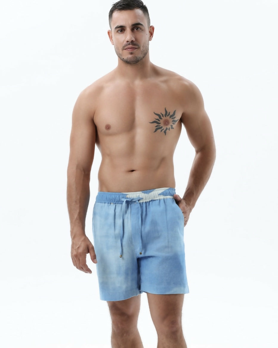 Shorts Faded Palm Blue