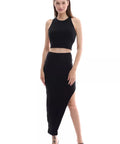 Slit Top & Skirt - Black