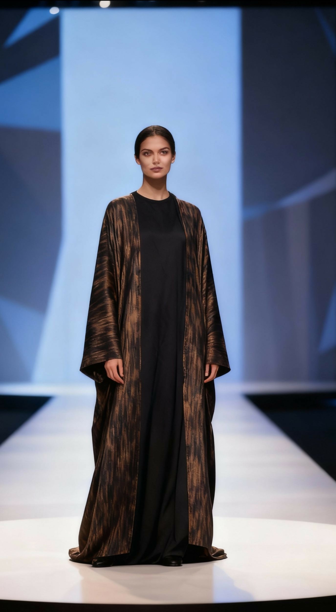 Modern women’s abaya consisting of tow pieces decorated