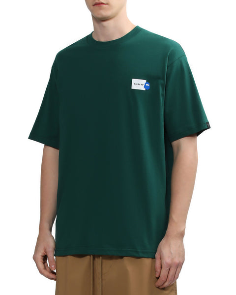 Relax Logo Patch Dark Green T-shirt in Cotton Jersey