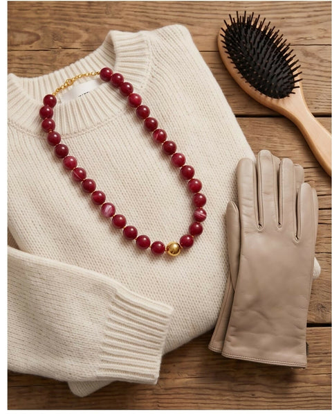 Lyne Burgundy Handmade necklace