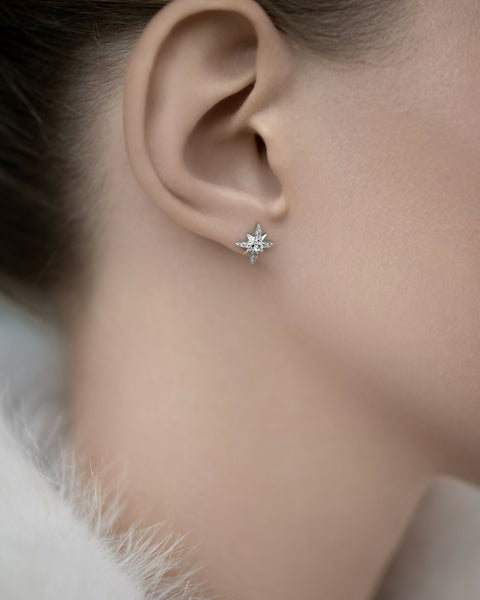 Stud earrings the Polar star