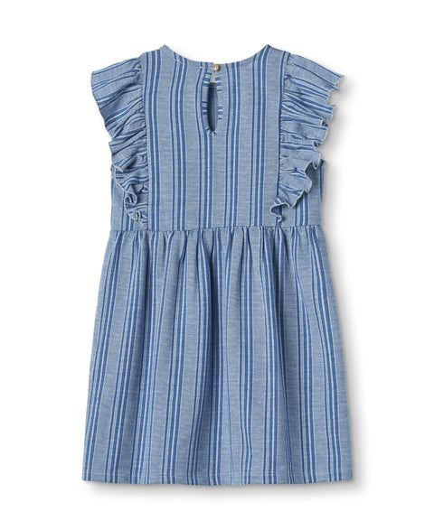 F1444 - MIRO DRESS - CLOUD DANCER MAZERINE BLUE STRIPE - Extra 6