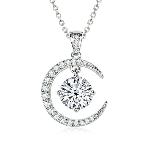 Layluna 2CT Moissanite Crescent Necklace