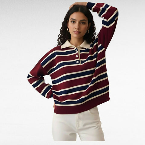 MY PEANUT Ozge Striped Polo