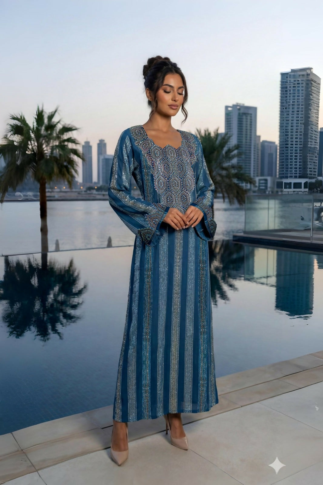 Elegant Makhwar, silky blend fabrics. With comfortable design ensures all-day comfort