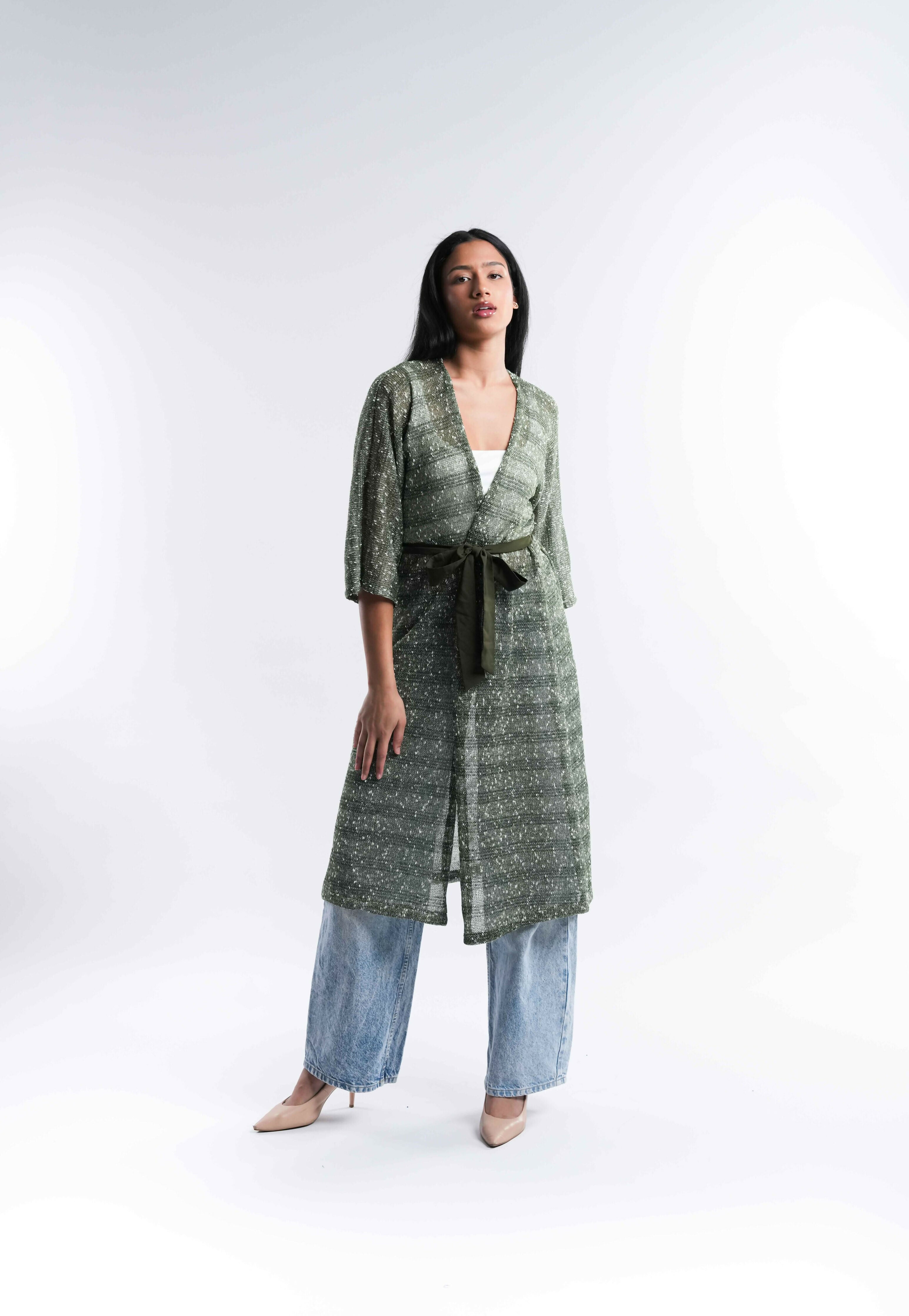 Crepe Dress with Sequin Embellishment