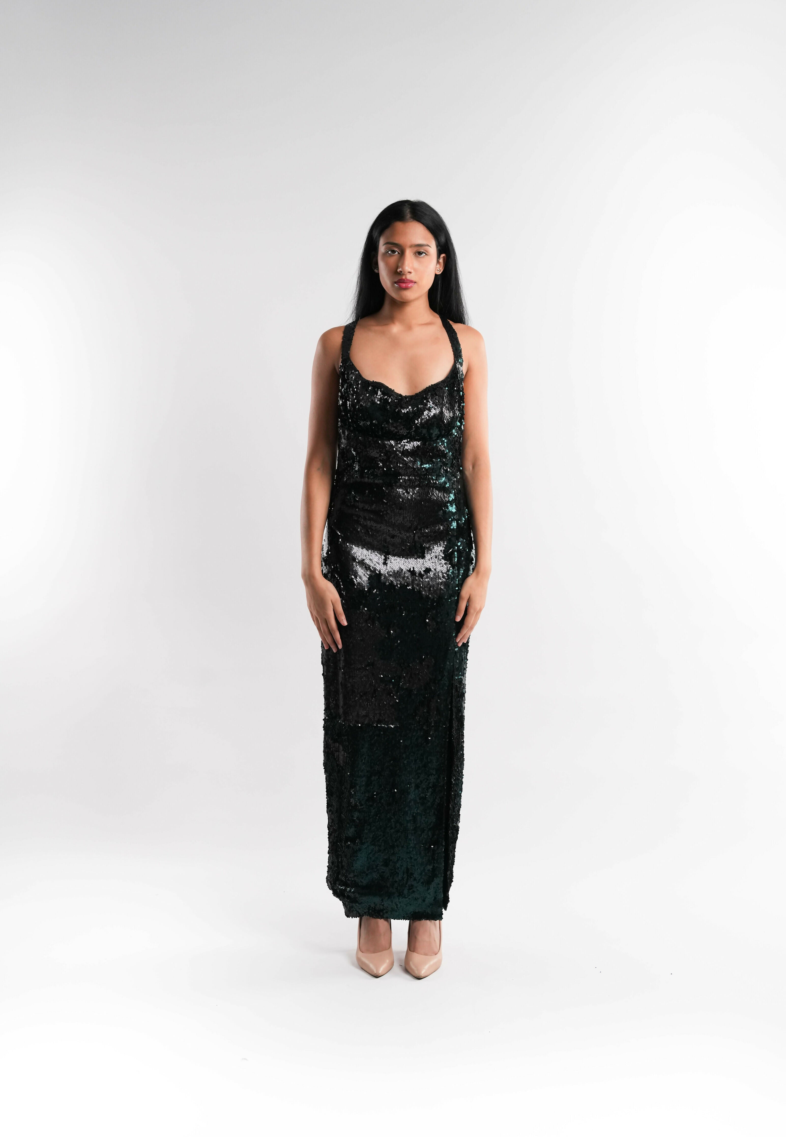 Dark Green Sequin Dress