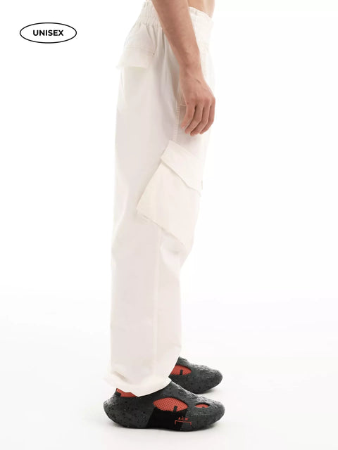 Wide Ecru Cargo Pants "Romanticism"