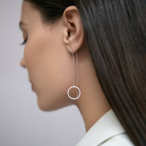 Broach-earrings Circles with a holder