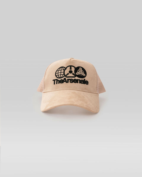 TheArsenale Sand Black Trucker Cap Velvet