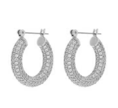 Pave Baby Amalfi Hoops