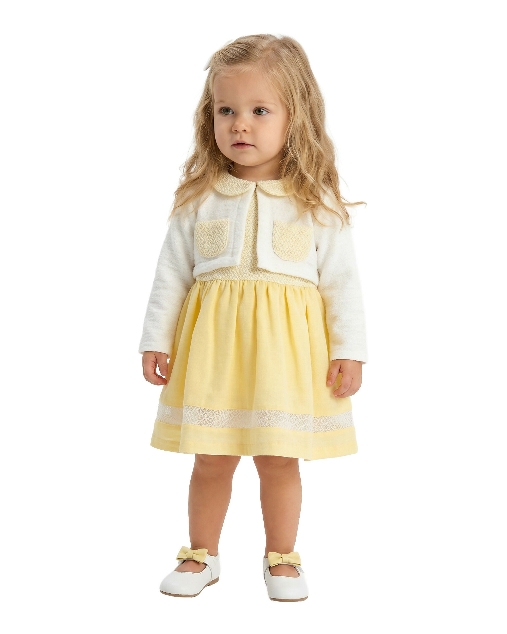 BOMBILI Girls 2-piece set (drees,jacket) - Yellow