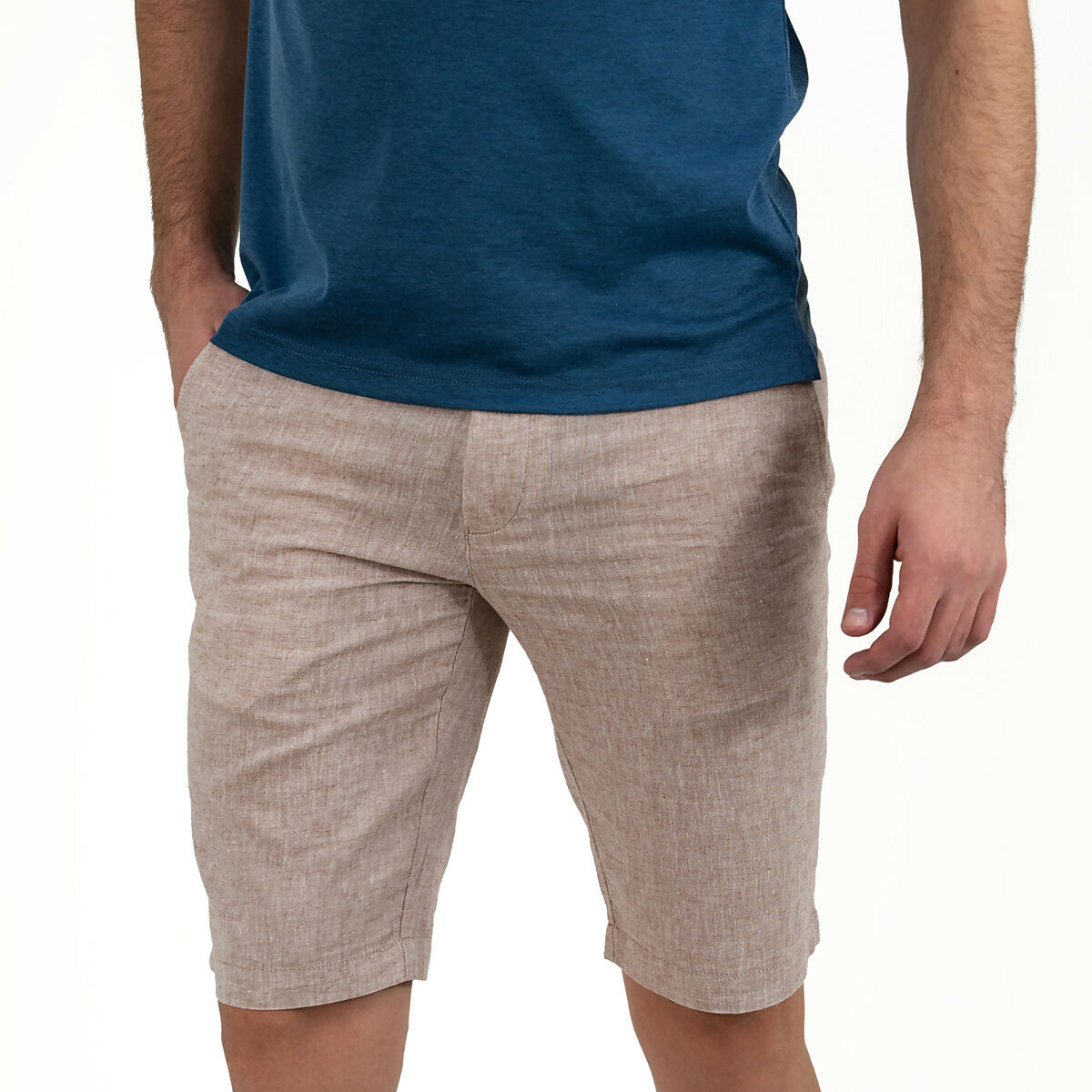Via Milano Linen Shorts Camel
