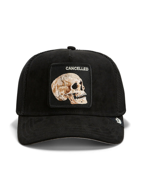Goorin Bros Suede Cancelled Skull Trucker Cap