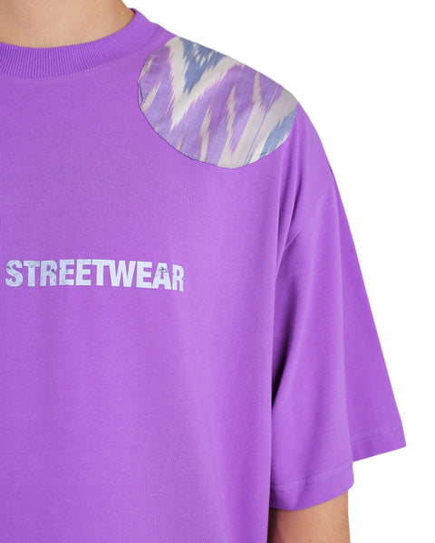 Oversized Purple T-Shirt with Purple and Blue Adras Pattern