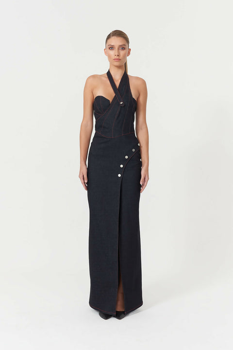 Davidson Cross Neck Maxi Dress