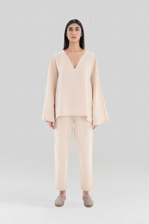 T 03 Light Brown Linen T-Shirt
