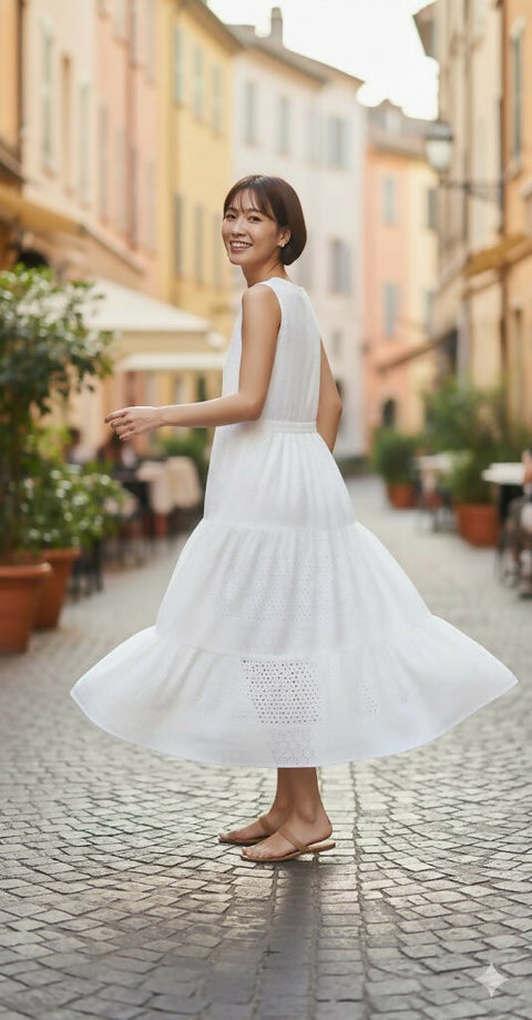 MY PEANUT Elegance Eyelet Dress