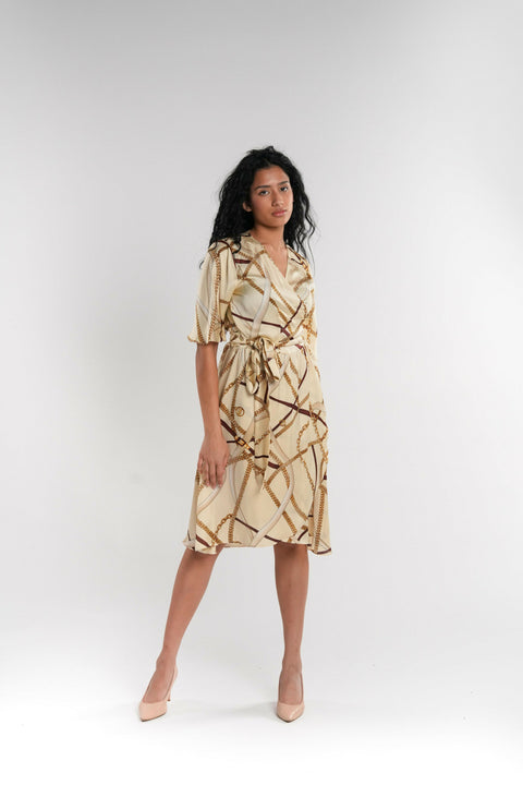 Wrap Style Overlap Dress