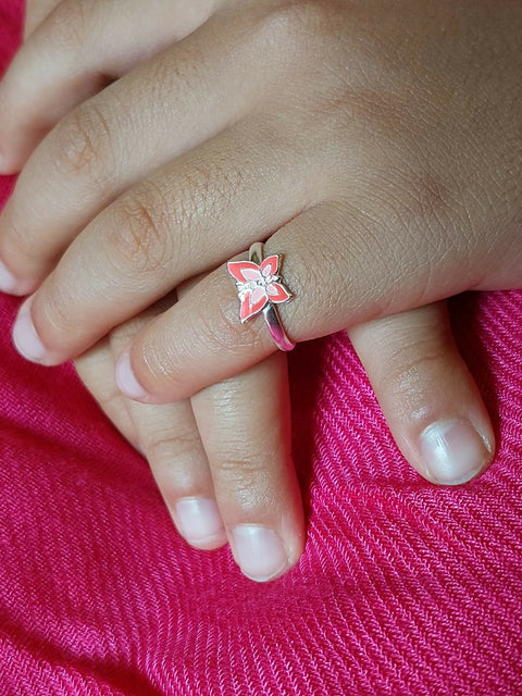 Pink Butterfly Adjustable Ring