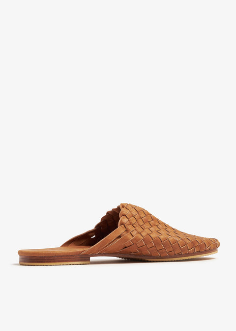 CECILEHOB Handwoven Slippers Men Camel Brown