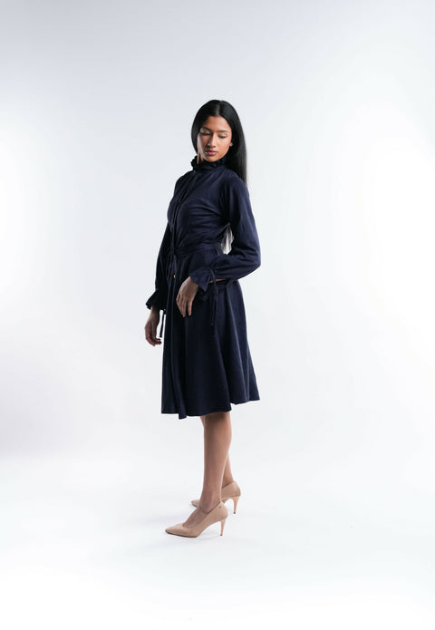 Navy Suede Dress