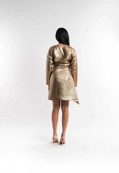 Gold Brocade Dress