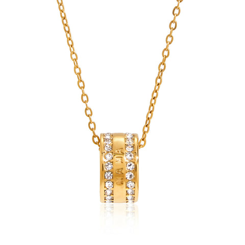 Ceona – One-Bead Heart CZ Charm Necklace, 18K Gold Finish