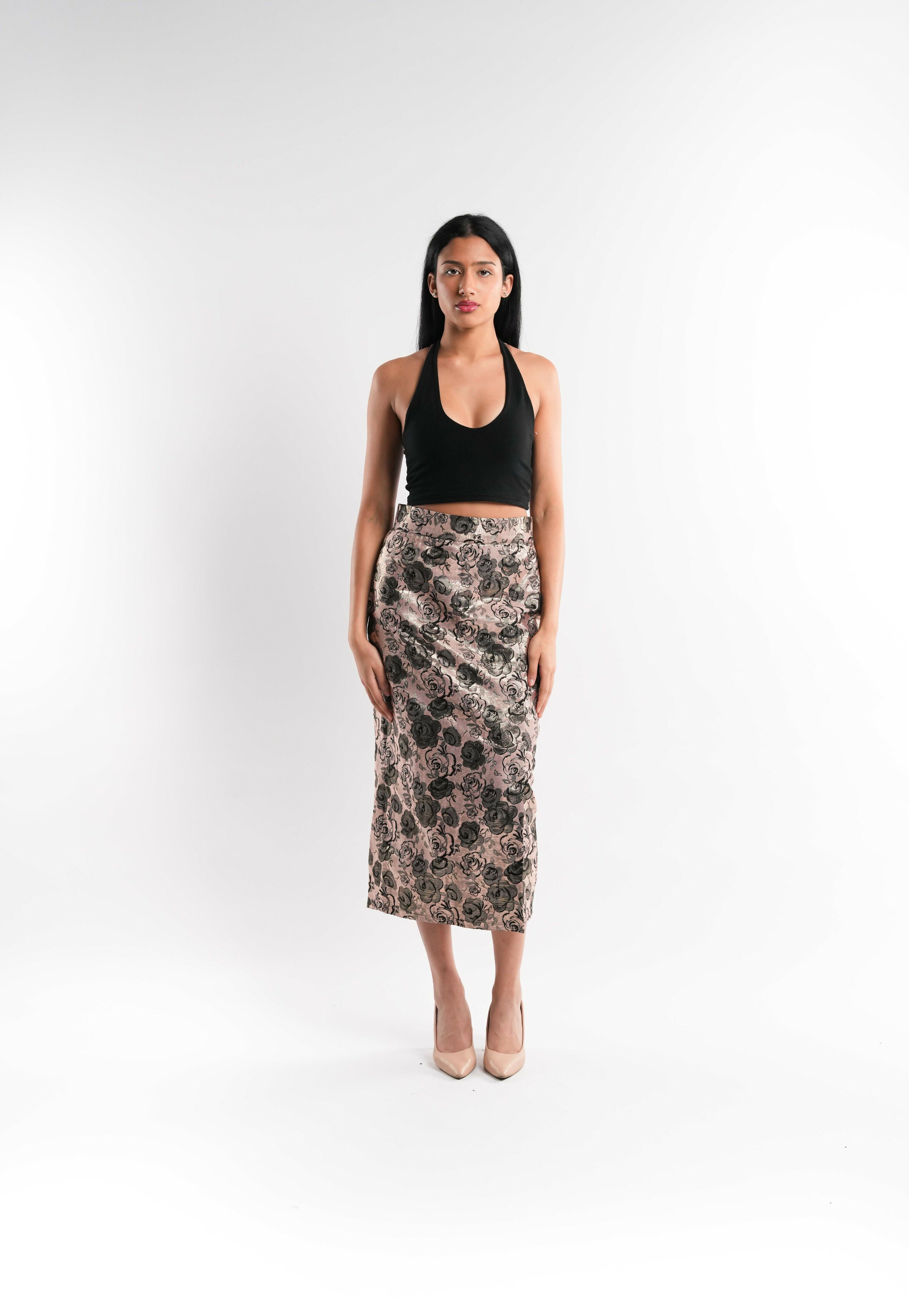 Floral Brocade Skirt