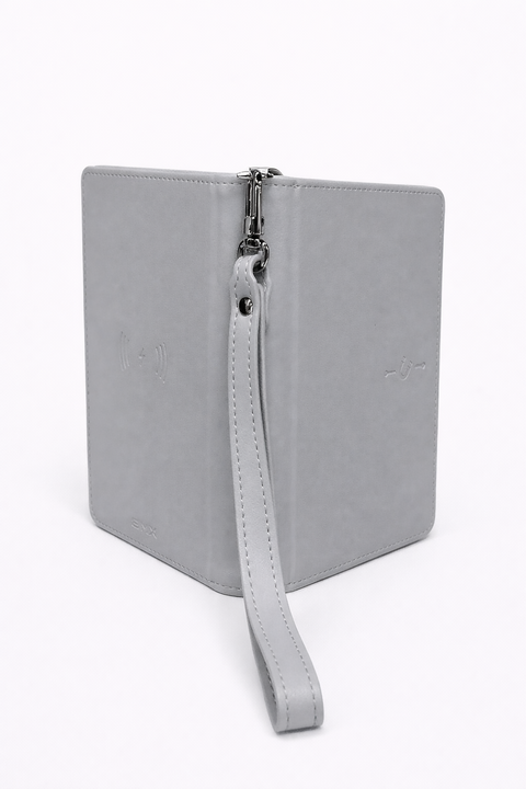 Global Positioning RFID-Blocking Travel Passport Holder Blue-Grey