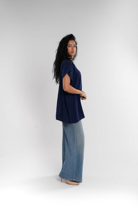 Navy Blue Embellished Tunic
