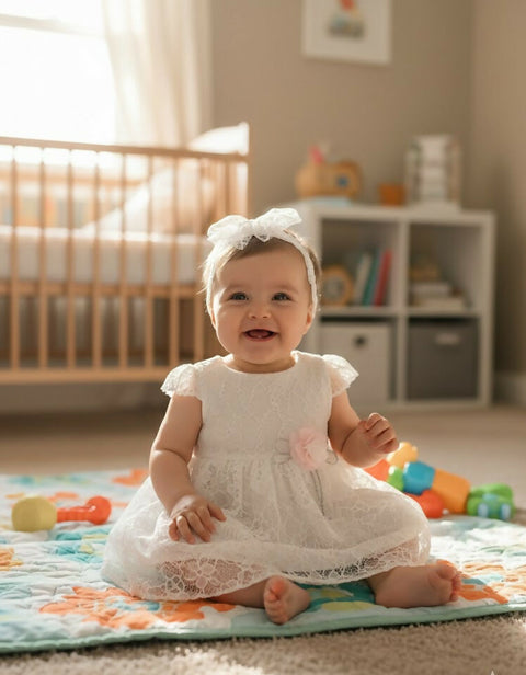 MAISON BEBE Zeynep Party Dress With Headband-White