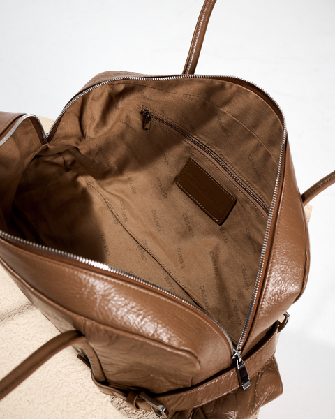CRISANTA – Vintage Bowling Bag (Caramel Brown)