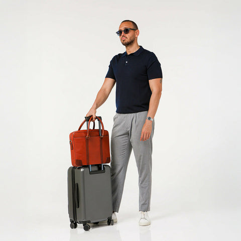 Wellington Laptop Briefcase | Tan & Brown (New)