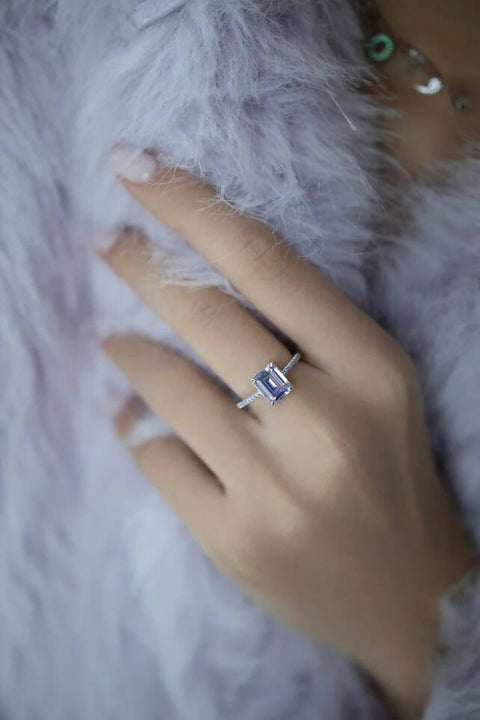 Ring with a lavender stone