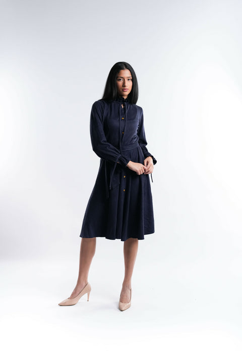 Navy Suede Dress