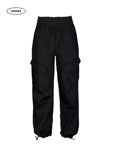 Wide Black Cargo Pants "Romanticism"