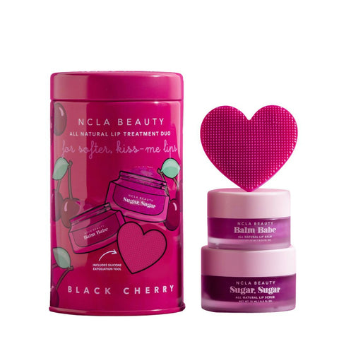 NCLA Beauty Black Cherry Lip Care Set + Lip Scrubber