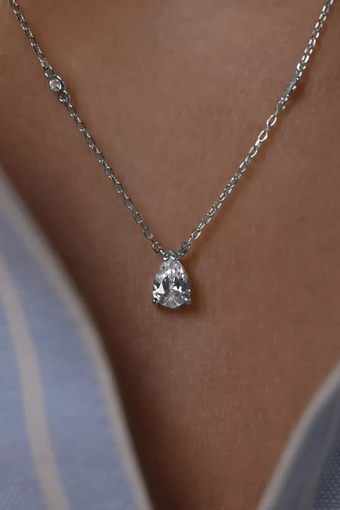 Necklace With Pear Cut High-Grade Cubic Zirconia