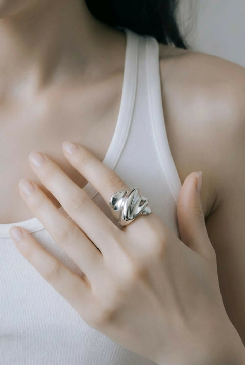 Ava Handmade Adjustable Silver Ring