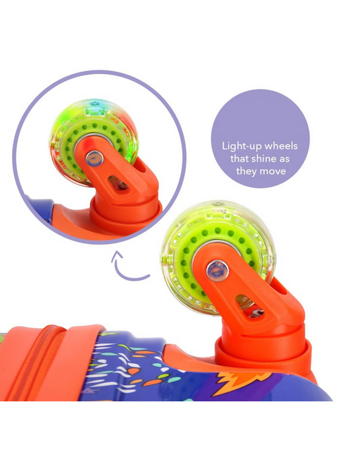 Milk&Moo 18-inch Kids Carry-On Luggage with 360° Glowing Light-Up Wheels, Ponix