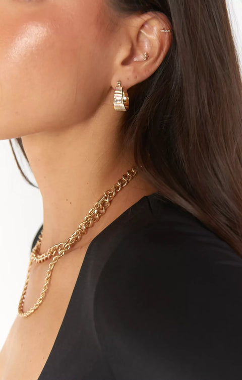 The Francois Ridged Hoops- Gold