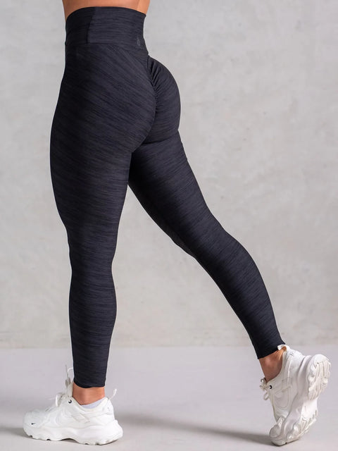 Ryderwear Icon Cross Over Scrunch Leggings Black Marl