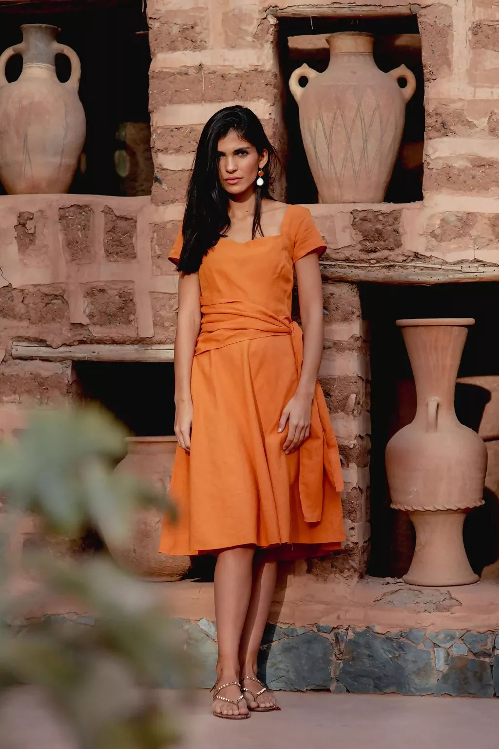 Kor Tied Dress Terracotta
