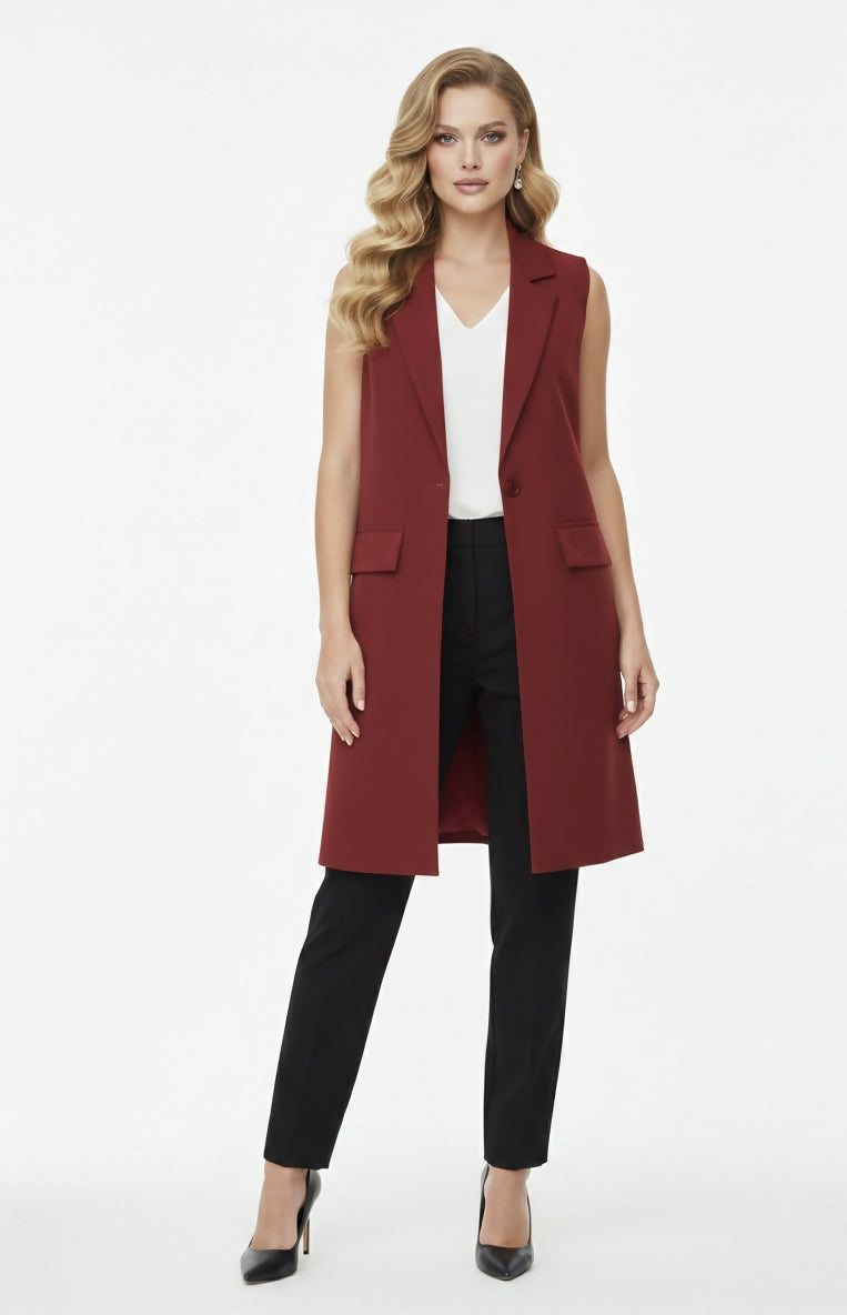 Tailored Lined Jacket in Burgundy