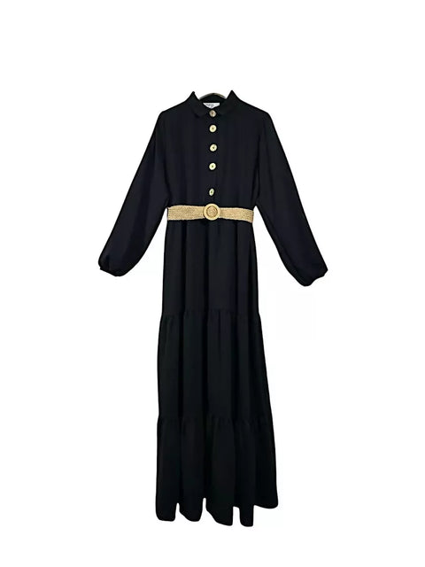 MY PEANUT Modest Dress In Black