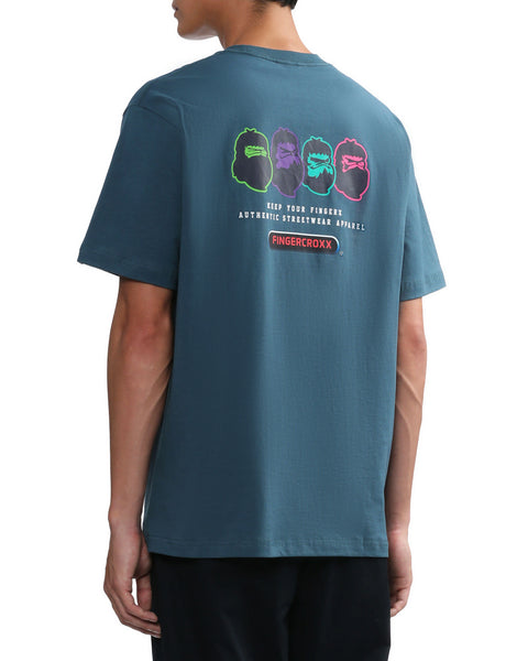 Big Foot Blue T-shirt in Cotton Jersey