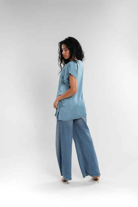 Blue Embroidered Tunic